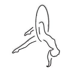 gymnastics brush strokes on a white background. Vector illustration.