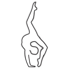 gymnastics brush strokes on a white background. Vector illustration.