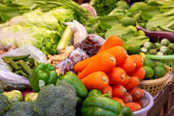 Fresh vegetables selling on market