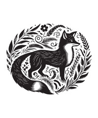 fox vector art,graphics foxs icons set,vintage illustration fox clipart,vector foxs flat style artwork design