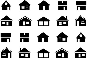 Fototapeta premium House Icon Silhouette Vector Design
