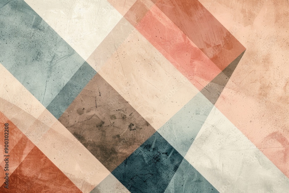 Poster a colorful geometric pattern adorns this wall
