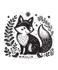 fox vector art,graphics foxs icons set,vintage illustration fox clipart,vector foxs flat style artwork design