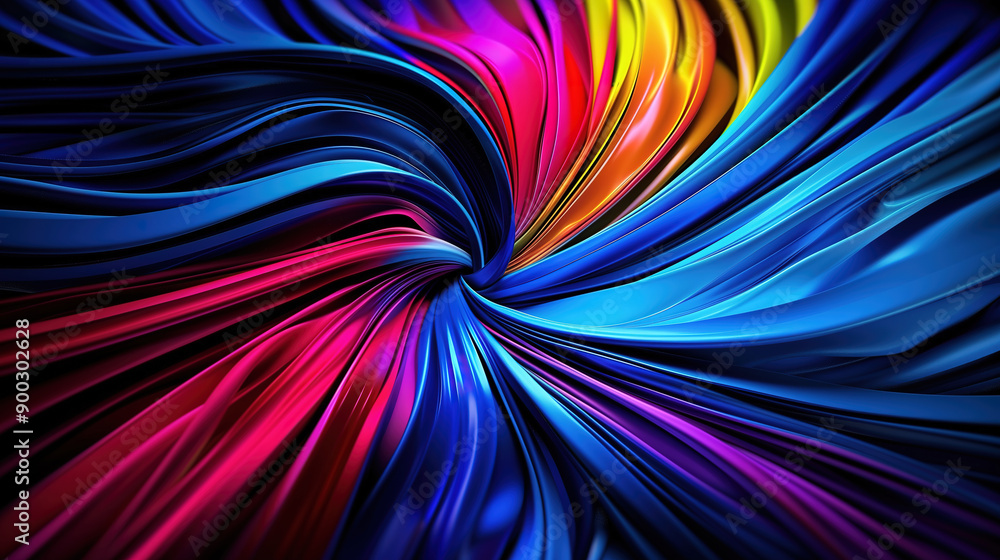 Poster vibrant abstract swirl of colorful, flowing lines creating a dynamic, energetic visual experience.