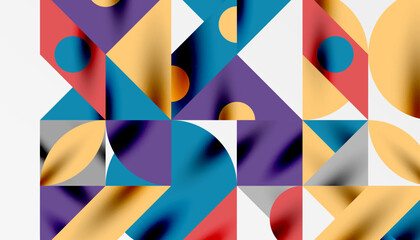 Neo memphis geometric pattern with circles, squares and lines. Pop art abstract background for covers, banners, flyers and posters and other templates