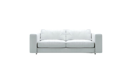 Elegant Modern White Sofa Placed Against Minimalist Background in Bright Indoor Space