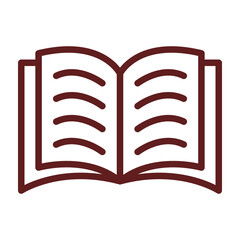 Open book Vector Line Maroon Icon Design