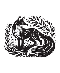 fox vector art,graphics foxs icons set,vintage illustration fox clipart,vector foxs flat style artwork design