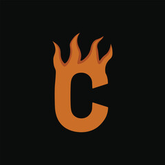 Letter c fire logo design