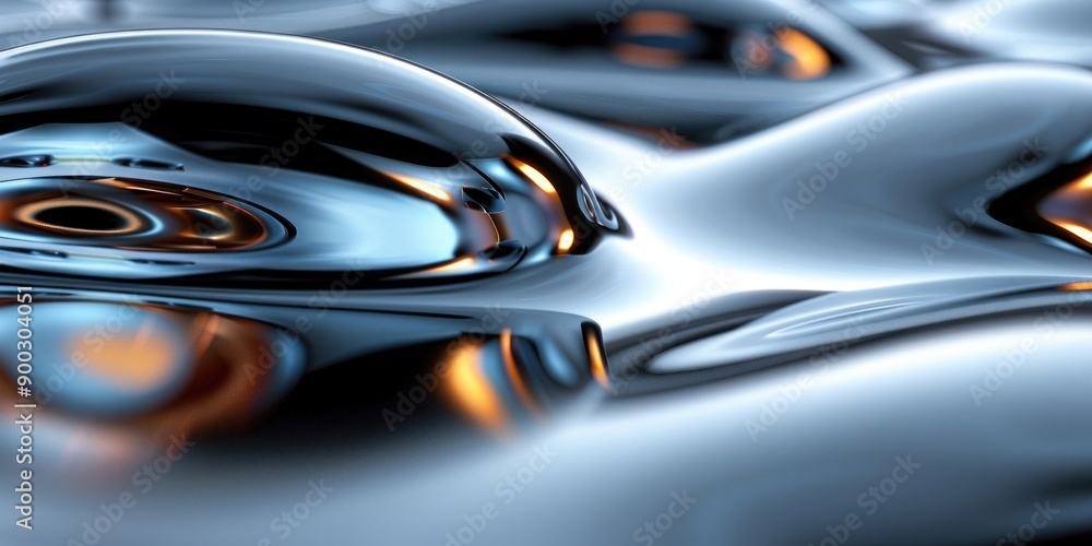 Aufkleber smooth black and gold lines create a dynamic abstract composition with reflective surfaces