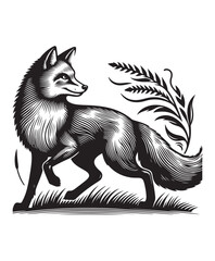 fox vector art,graphics foxs icons set,vintage illustration fox clipart,vector foxs flat style artwork design