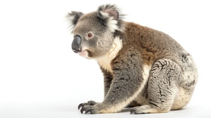 Fototapeta premium koala sitting isolated on white background