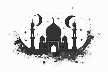 Masjid, mosque icon illustration