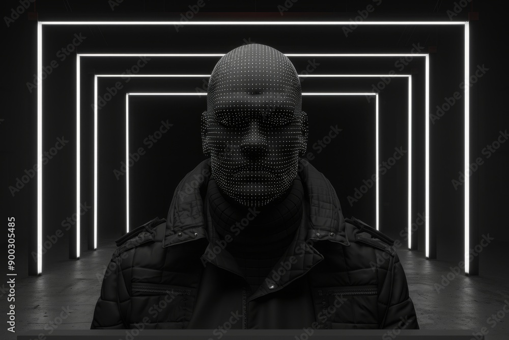 Poster digital art of human profile with glowing neural network illustrating cognitive functions