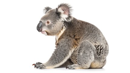 Fototapeta premium koala sitting isolated on white background