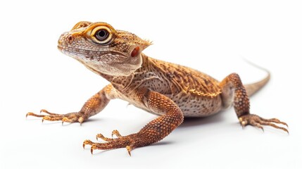 Naklejka premium gold lizard isolated on white background