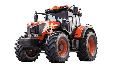 Obraz premium Big Powerful Agricultural Tractor Isolated on Transparent PNG Background, Generative AI. 