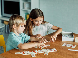 child girl boy childhood kid brother sister game card logic find quiz sorting education learning...