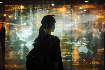 Fototapeta premium Every day we encounter more digital actions in our daily lives, soon everything in the world will be digital and much easier for people.