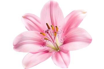 Naklejka premium Pink Lily Flower with Delicate Petals