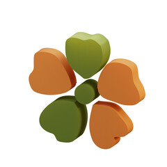 green and orange floral flate icon