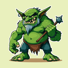 A cartoon goblin mascot illustration