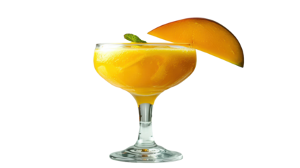 Tropical Mango Delight Served in Elegant Glass With Fresh Mint Garnish on a Sunny Afternoon