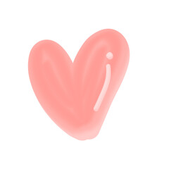 pink heart isolated on white