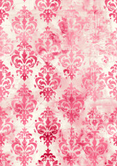 Pink Damasque Pattern Background. Generative AI.