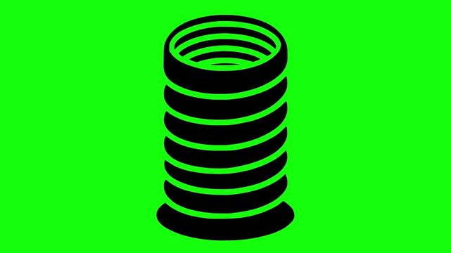 toy illustration video animation coil flexible spiral silhouette rainbow logo childhood icon slinky play game flexibility children curve plastic outline helix elasticity games for green screen footage
