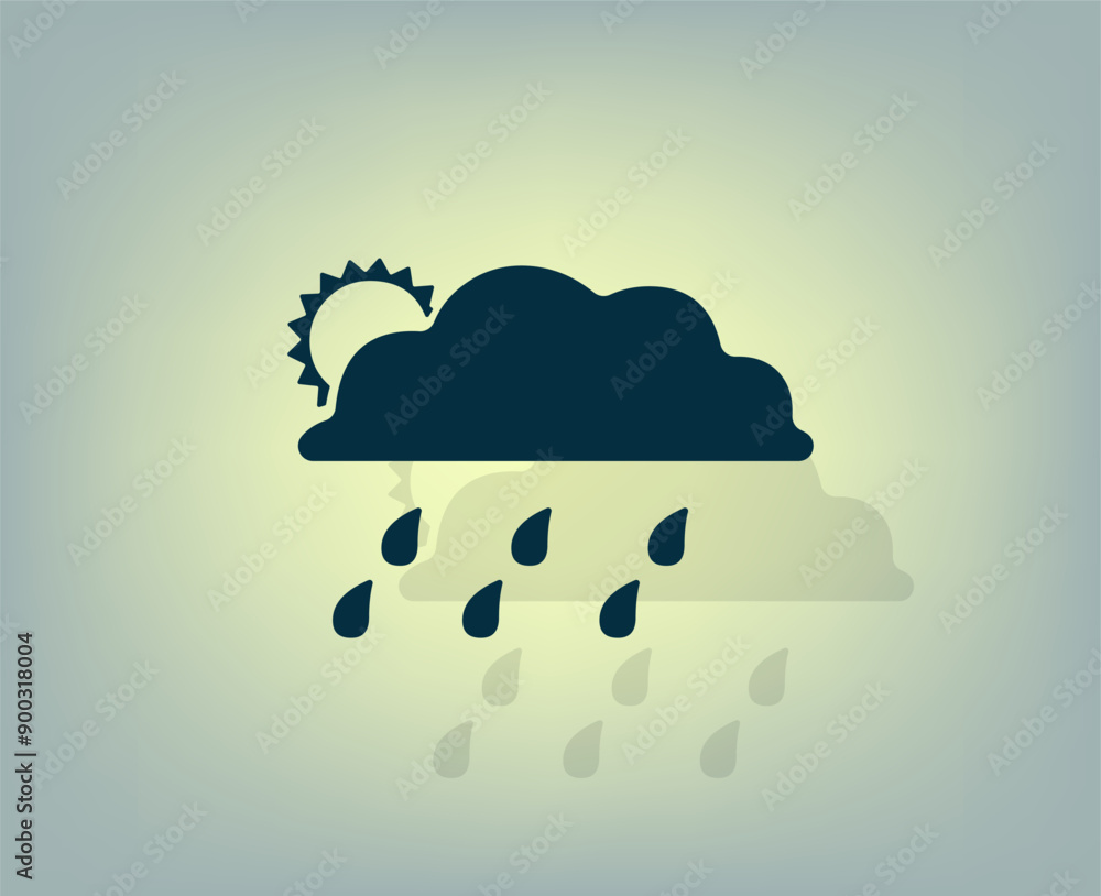 Poster vector illustration with shadow on gradient background