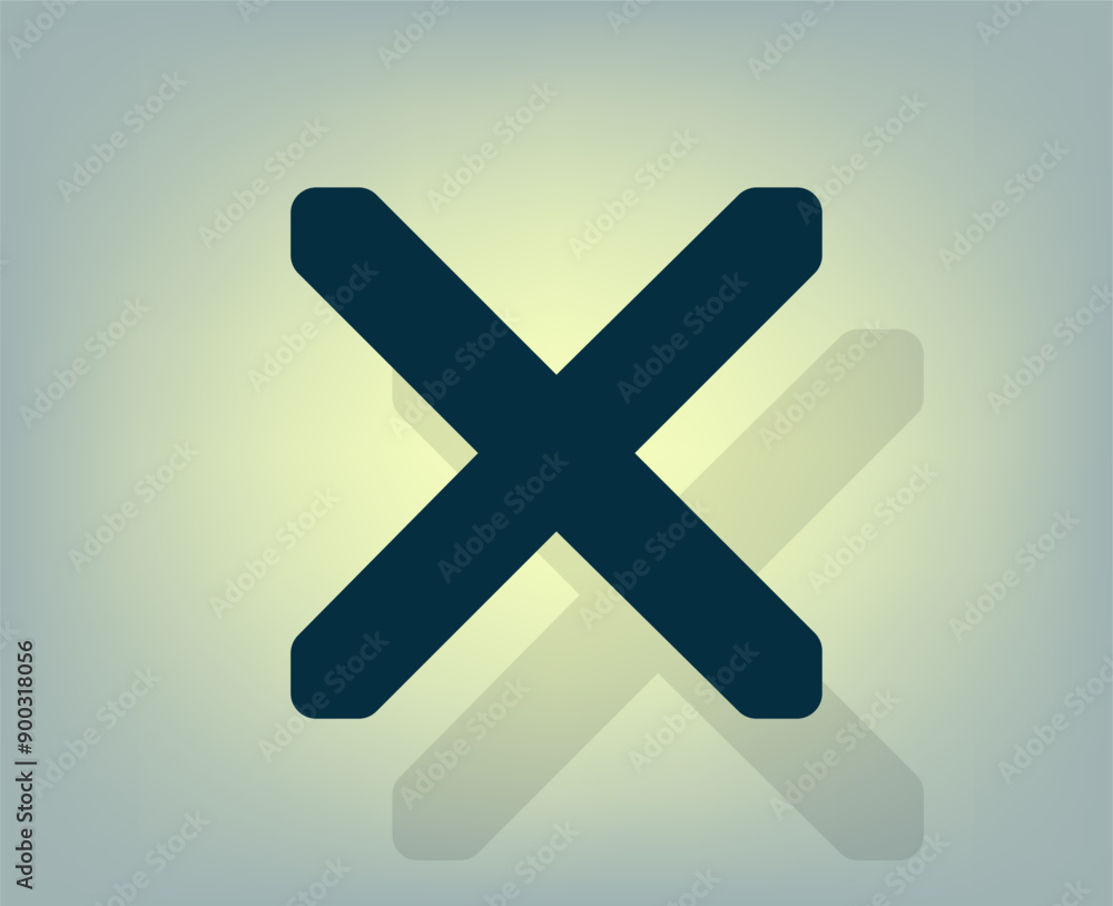Poster vector illustration with shadow on gradient background
