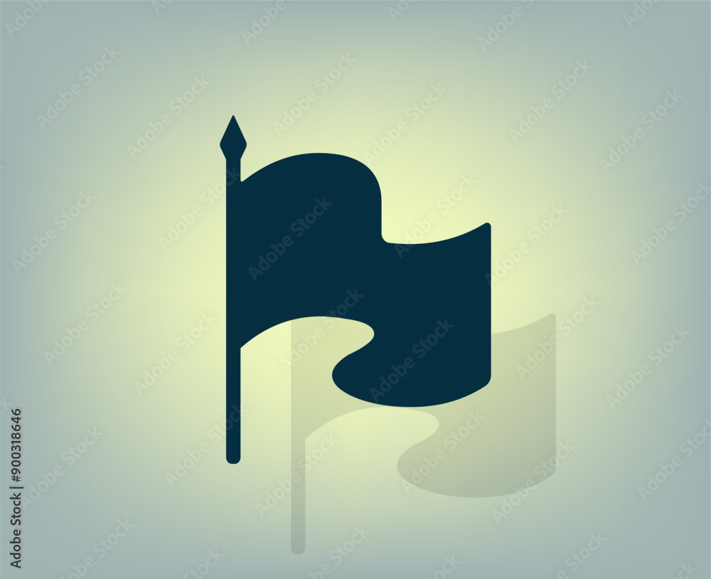 Poster vector illustration with shadow on gradient background