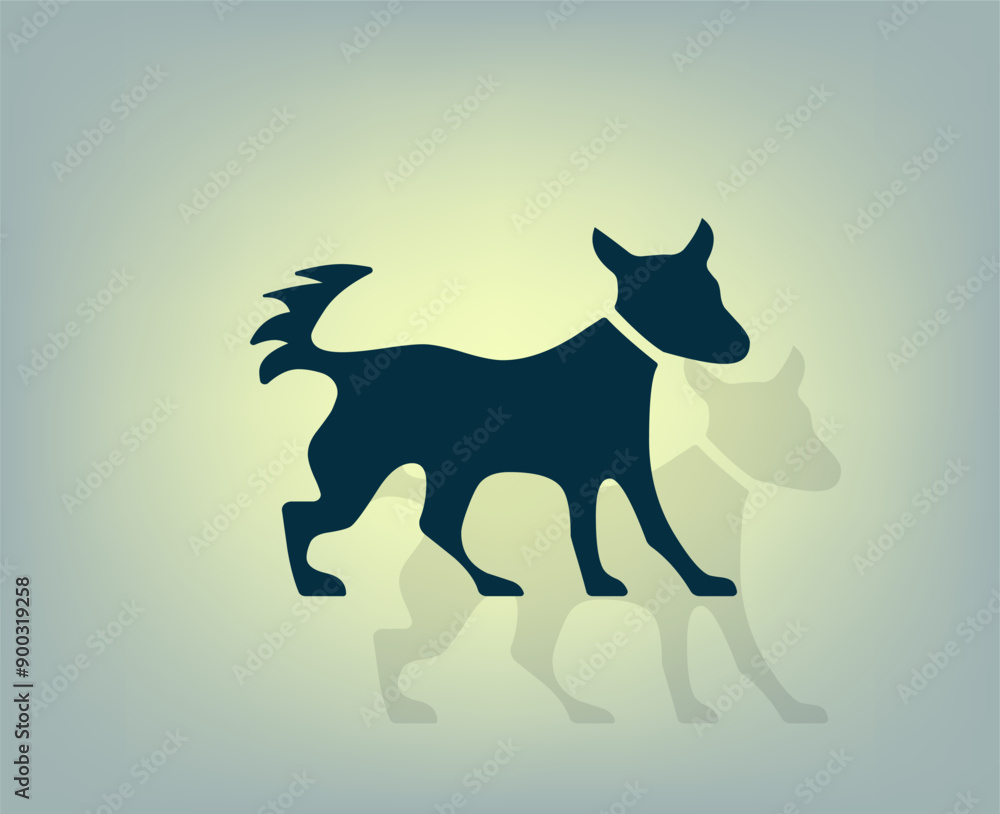 Poster vector illustration with shadow on gradient background