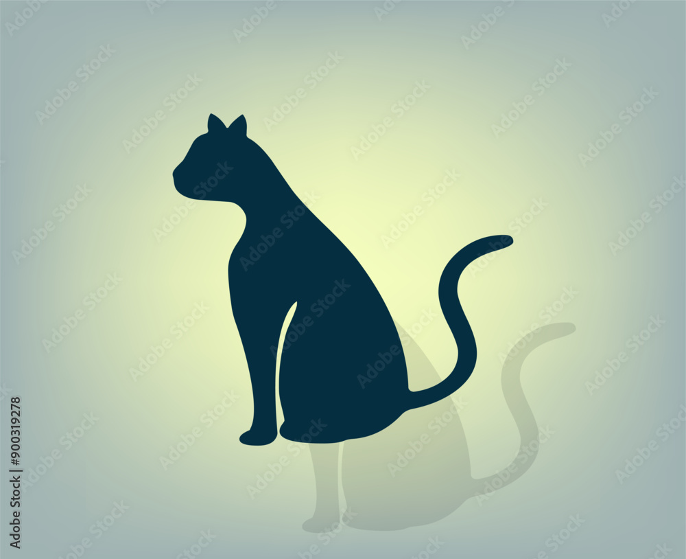Poster vector illustration with shadow on gradient background