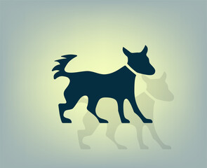 Obraz premium Vector illustration with shadow on gradient background