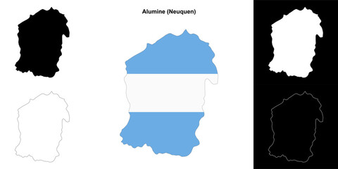 Alumine department (Neuquen) outline map set