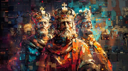 Fototapeta premium Three Kings Abstract Digital Art.