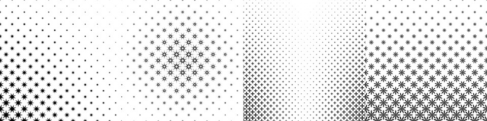 Monochrome geometrical pattern collection