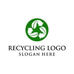 simple, modern, clean recycling logo concept