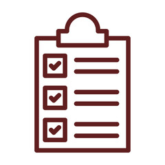 Checklist Vector Line Maroon Icon Design