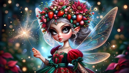 Hadas de Navidad Encantadas, Fotograf&iacute;a hiperrealista, Ilustraci&oacute;n 3D