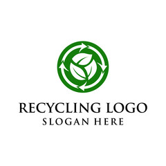 simple, modern, clean recycling logo concept