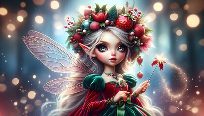 Hadas de Navidad Encantadas, Fotograf&iacute;a hiperrealista, Ilustraci&oacute;n 3D