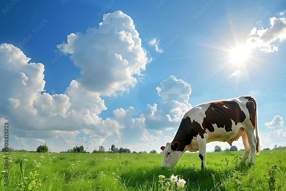 Canvas Prints cow on a meadow