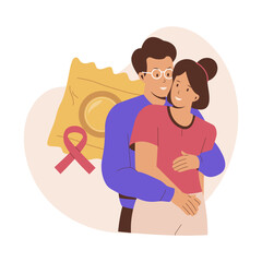 HIV protection concept illustration. Illustration for websites, landing pages, mobile apps, posters and banners. Trendy flat vector illustration