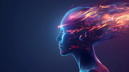 Obraz premium Futuristic AI-Enhanced Branding Strategies for Efficient Development - Side View with Vivid Technology Tone