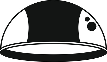 Black and white simple icon of a swimming cap for professional training
