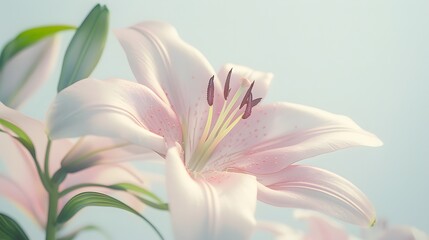 Fototapeta premium Delicate Pink Lily Blossom