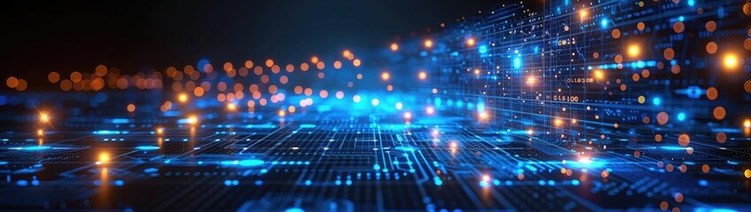 Fototapeta premium blue geometric shape abstract technology background